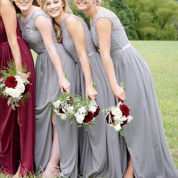 David’s bridal, gray bridesmaid dress - Picture 3 of 3